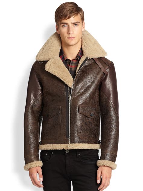 burberry shearling coat sale|burberry men's shearling aviator jacket.